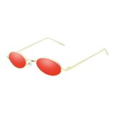 Óculos Sol Oval Redondo Fino Rêtro Vintage - Vermelho