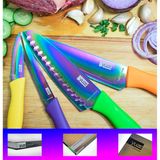 Jogo de Facas em Titânio 4 Peças para Cozinha e Churrasco