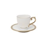 Conjunto 6 Xícaras Café Porcelana Com Pires Paddy 90Ml