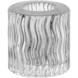 Castiçal 6x4x4cm Vidro Transp