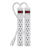 Belkin Power Strip Surge Protector - 6 Ac Multiple Outlets, 2 Pés Longo Heavy Duty Metal Extension Cord Para Casa, Escritório, Viagem, Com