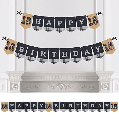 Big Dot Of Happiness 18th Milestone Birthday - Birthday Party Bunting Banner - Decorações De Festa Vintage - Feliz Aniversário