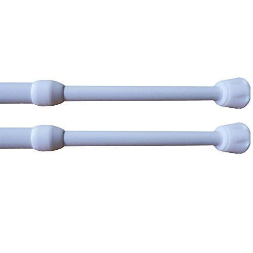 Blu-pier Tech - 2 X Pack - Barras De Tensão Ajustáveis De Aço Em Pó, 16-24, Branco