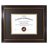 Golden State Art, Wall Hang Frame, Black Gold &amp; Burgundy For Diploma/certificate, Inclui Black Over Gold Double Mat, 11x14 Frame For 7x9 Pho