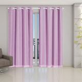 Cortina Blackout Pvc Prata Com Voil 2,80 M X 2,30 M Rosa