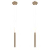 Kit 2 Luminárias Tubo Pendente Teto Mesa Sala Bronze 40cm