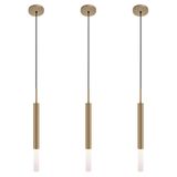 Kit 3 Pendentes Teto Luminária Tubo Difusor Mesa Sala Bronze