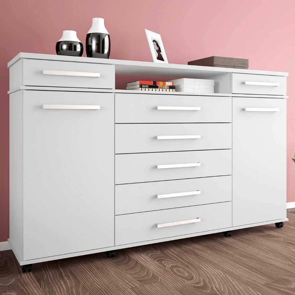 Cômoda 7 Gavetas 2 Portas London Branco Demóbile