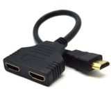 Cabo Hdmi Divisor Splitter Duplicador Y 1 Macho Para 2 Fêmea