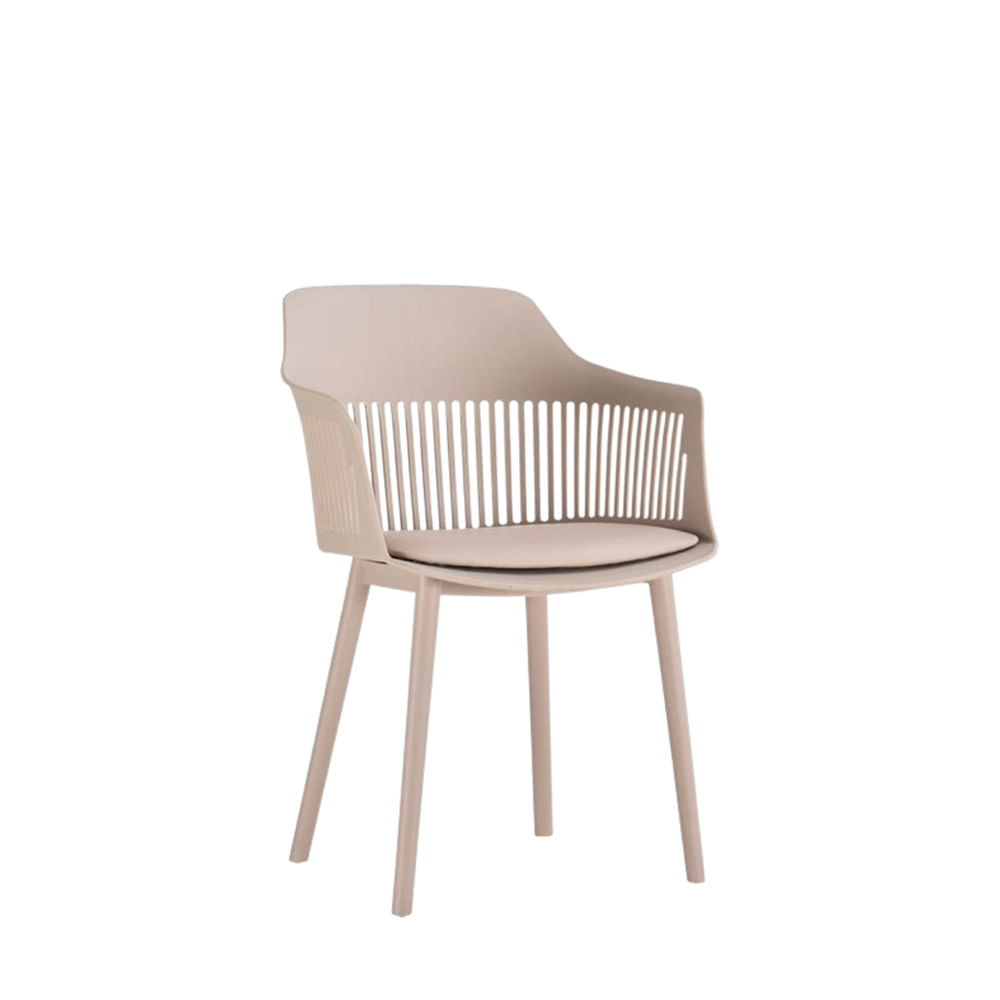 Cadeira Montreal Em Polipropileno Com Revestimento Em Couro Ecológico Fratini