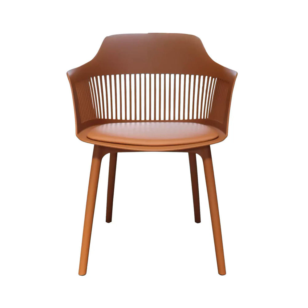 Cadeira Montreal Em Polipropileno Com Revestimento Em Couro Ecológico Fratini