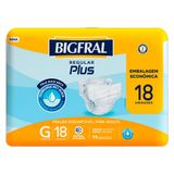 Fralda Geriátrica Bigfral Regular Plus Tamanho G Com 18 Unidades