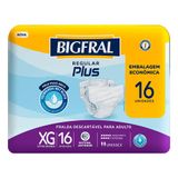 Fralda Geriátrica Bigfral Regular Plus Tamanho Xg Com 16 Unidades