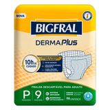 Fralda Geriátrica Bigfral Derma Plus Tamanho P Com 9 Unidades