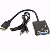 Conversor Adaptador De Vídeo Hdmi Para Vga Com Áudio P2