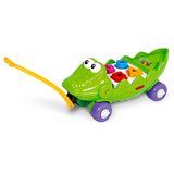 Brinquedo Jacaré Verde C Rodas Didático Poliplac 6211