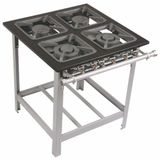 Fogão 4 Bocas Duplas 4bd M14 30x30 Perfil 6,5 Metalmaq