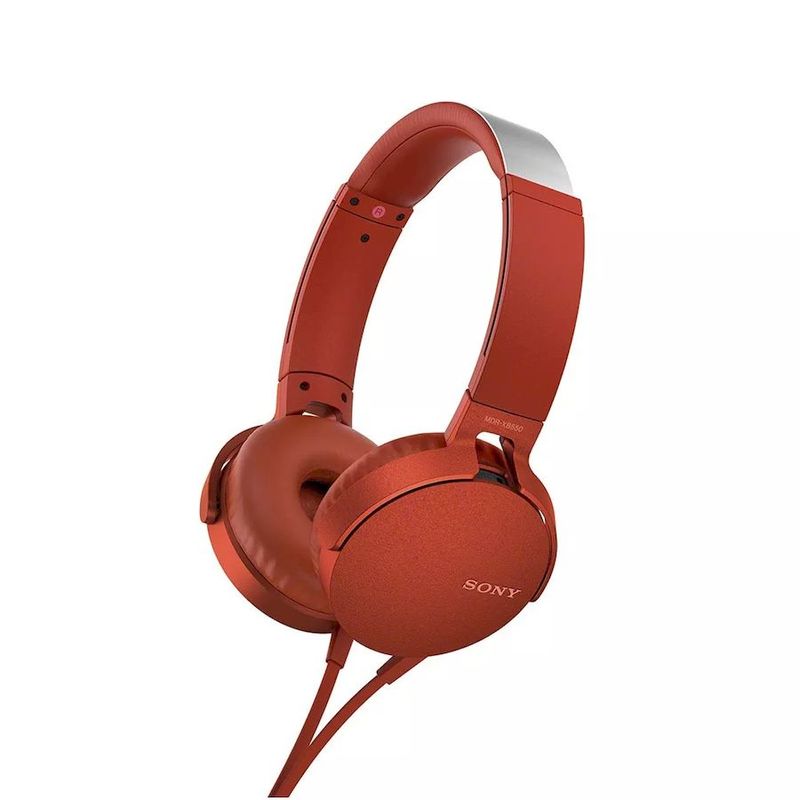 Fone de Ouvido Headphone On-ear Vermelho Extra Bass Sony Mdr Xb550apr