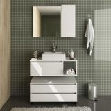 Gabinete De Banheiro Com Cuba E Espelheira 80cm Multimóveis Cr10094 Branco
