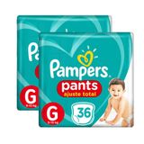 Kit Fraldas Pampers Pants Ajuste Total Mega G 72 Tiras
