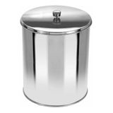 Lixeira Office Com Tampa Em Aço Inox 5l