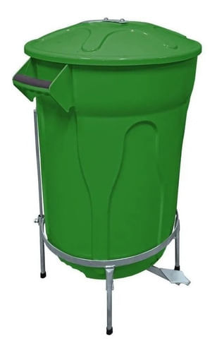 Lixeira Com Pedal De Aço E Armação 60 Litros