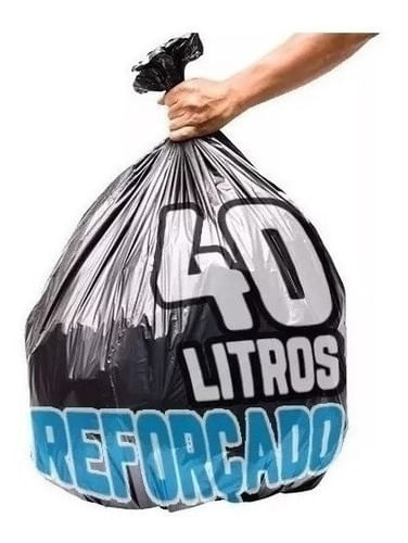 Saco De Lixo 40 Litros 100 Un Preto Reforçado Mega Promoção