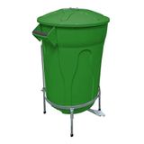 Lixeira Com Pedal De Aço E Armação 60 Litros