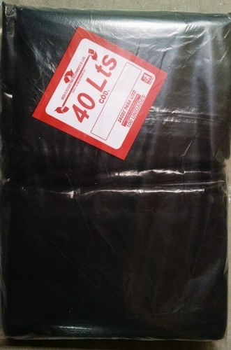 Saco De Lixo Plástico Preto 40 Litros Com 100 Unidades