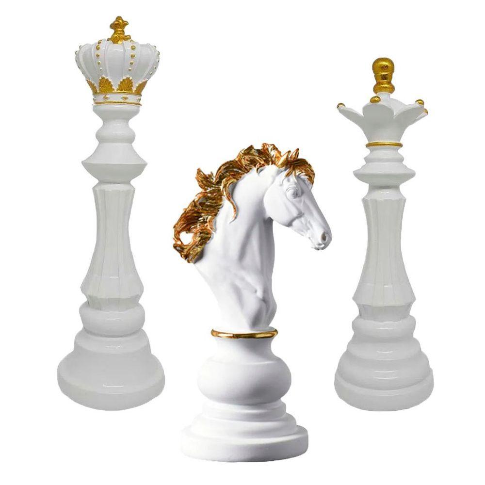 Peça Xadrez Rainha Branco Cerâmica - Import Móveis
