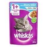 Ração Úmida Para Gatos Whiskas Adulto 1+ Anos Sabor Atum Ao Molho Em Sachê 85g