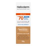 Protetor Solar Facial Helioderm Oil Free 3 Em 1 Fps 70 Cor Bege Escuro 50g