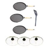 Kit 3 Bifeteiras Antiaderente Redonda Tv 23cm E Espátula