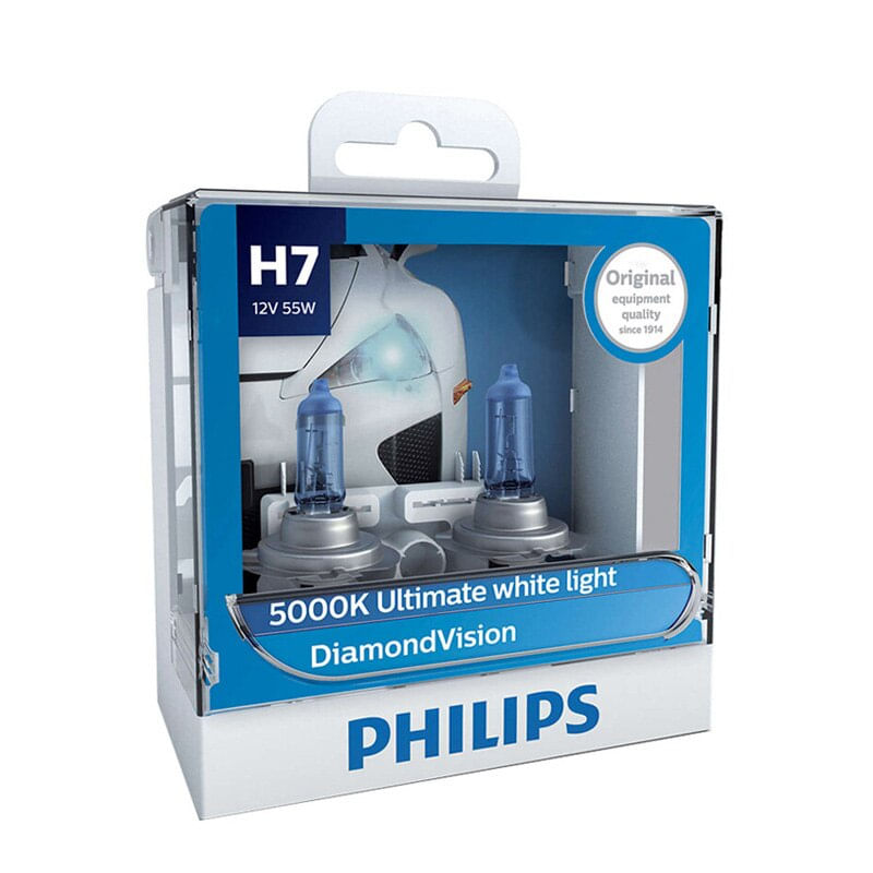 Philips H7 Diamond Vision 5000k Auto Luz Halogen, Um Par