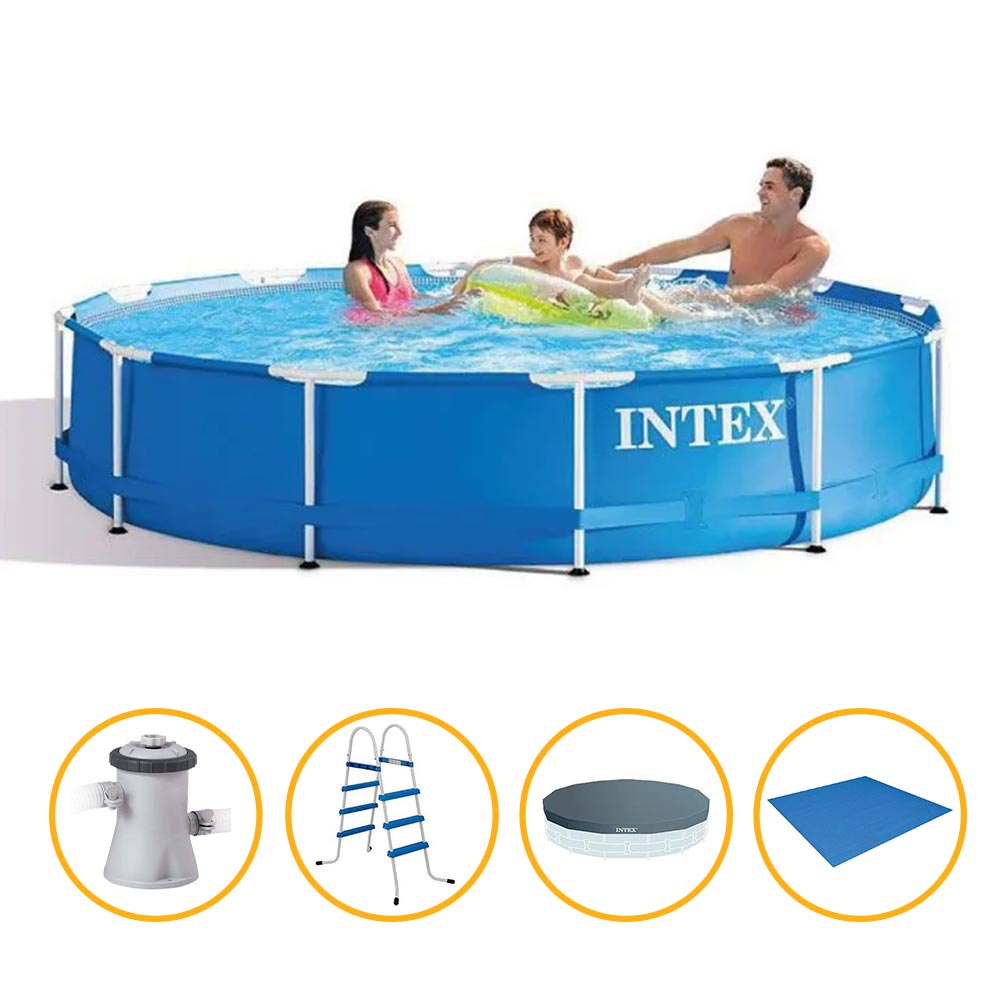 Piscina Estrutural 6.503 Litros Completa Com Filtro 220v- Intex