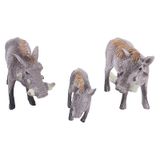 1 Conjunto/3pcs Realista Animal Javali Modelo Mini Fazenda Decoração W
