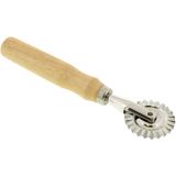 Massa De Aço Inoxidável Ravioli Lasanha Massa Cortadora Crimper Roda Com Alça De Madeira