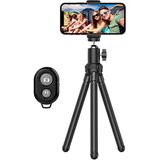 Tripé Telefônico, Tripé De Celular Portátil Stand Com Controle Remoto Sem Fio E Tripé Flexível Stand Para Selfies/vlogging/fotografia, Compa