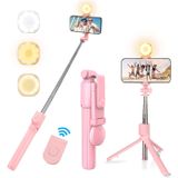 Tripé Selfie Stick Com Luz De Preenchimento, 3 Modos Níveis Tripé De Telefone Stand Com Controle Remoto Sem Fio Compatível Com Iphone12pro M