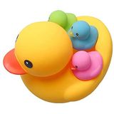 Brinquedos De Pato De Banho 4 Peças Coloridas De Borracha Pato Família Squeak Ducks Brinquedo De Chá De Bebê Para Crianças Meninos Meninas 3