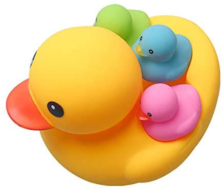 Brinquedos De Pato De Banho 4 Peças Coloridas De Borracha Pato Família Squeak Ducks Brinquedo De Chá De Bebê Para Crianças Meninos Meninas 3