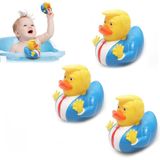 3 Peças De Pato De Banho Trump Rubber Squeak, Patinhos De Borracha De Banho De Halloween, Pato Flutuante, Para Diversão No Banho, Esguicho,