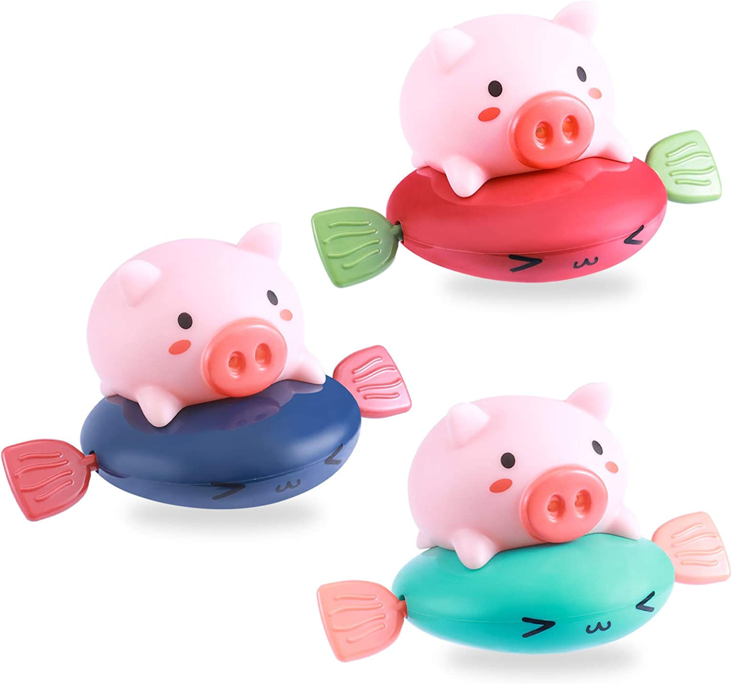 Brinquedos De Banho, Wind Up Swimming Pig Toys Brinquedos Flutuantes Para Bebês E Piscina Para Crianças, Meninos E Meninas (pacote Com 3)