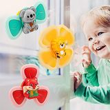 3 Pcs/set Baby Suction Cup Fidget Spinning Tops Toy, Babies Fidget Spinners With Suction Toys For Toddlers 1-3,bath Teething Car Travel Toys