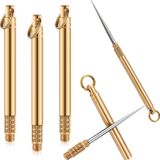 3 Peças Dente De Titânio Portátil De Bolso Toothpick Metal Para Piquenique Ao Ar Livre E Bronze De Camping