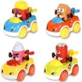 Carros Para Menino De 1 Ano, Carros De Brinquedo Infantil Conjunto De 4 Desenhos Animados Push E Ir Friction Powered Brinquedos De Carro, Ve