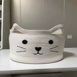 Cesta De Roupa De Algodão Corda, Bafo Doméstico Respirável -