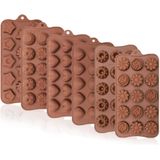 Moldes De Silicona Para Chocolate (6 Unidades), Diseño De Corazones, Estrellas, Girasoles, Conchas Marinas, Moldes De Silicona Para Hornear