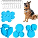 Molde De Resina De Silicona – 2 Moldes De Silicona Con Forma De Hueso De Perro, 3 Gato Pescado Etiqueta Decorativa Moldes Para Hornear Paste