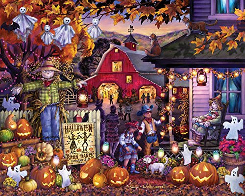 Vermont Christmas Company Halloween Barn Dance Jigsaw Puzzle 1000 Piece